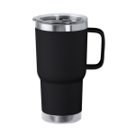 Tasse en acier inoxydable à double paroi avec anse rigide 600ml couleur noir première vue