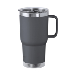 Tasse en acier inoxydable à double paroi avec anse rigide 600ml couleur gris première vue