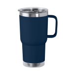 Tasse en acier inoxydable à double paroi avec anse rigide 600ml couleur bleu marine première vue