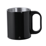 Tasse double paroi en acier inoxydable avec anse en plastique 300ml couleur noir première vue
