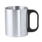 Tasse double paroi en acier inoxydable avec anse en plastique 300ml couleur argenté première vue