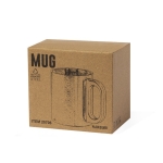 Tasse double paroi en acier inoxydable avec anse en plastique 300ml vue avec boîte