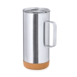 Mug double paroi en acier inoxydable recyclé avec base en liège 450ml deuxième vue