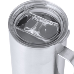 Mug double paroi en acier inoxydable recyclé avec base en liège 450ml  troisième vue