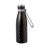 Bouteille en inox double paroi à dragonne en silicone 550ml couleur noir première vue