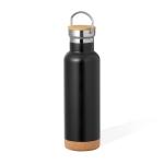 Bouteille en acier inoxydable double paroi à anse de transport 650ml couleur noir première vue