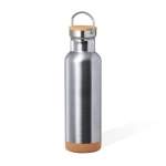 Bouteille en acier inoxydable double paroi à anse de transport 650ml couleur argenté première vue