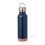 Bouteille en acier inoxydable double paroi à anse de transport 650ml couleur bleu marine première vue