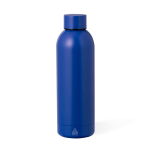 Bouteille en acier inoxydable recyclé aux couleurs métallisées 500ml couleur bleu première vue
