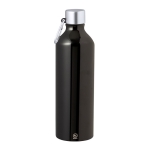 Bouteille en aluminium recyclé avec finition mate et mousqueton 800ml couleur noir première vue