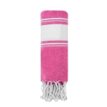Serviette paréo en coton avec détails aux deux extrémités 180g/m² couleur rose première vue