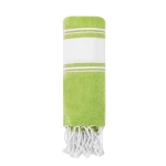 Serviette paréo en coton avec détails aux deux extrémités 180g/m² couleur vert clair première vue