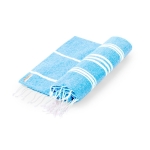 Serviette paréo bicolore en coton recyclé et polyester 255g/m² deuxième vue