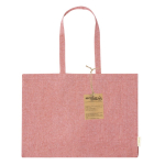 Sac en 100% coton recyclé à longues anses 220g/m² couleur rouge première vue