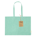 Sac en 100% coton recyclé à longues anses 220g/m² couleur vert première vue