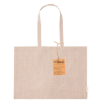 Sac en 100% coton recyclé à longues anses 220g/m² couleur naturel première vue