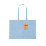 Sac en 100 % coton recyclé certifié à personnaliser 220 g/m² couleur bleu ciel première vue