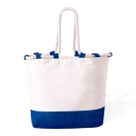 Sac bicolore en coton à longues anses en corde 280g/m² couleur bleu marine première vue