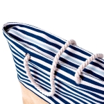 Sac de plage en coton rayé avec base en jute 450g/m²  troisième vue