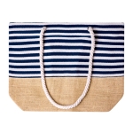 Sac de plage en coton rayé avec base en jute 450g/m² quatrième vue