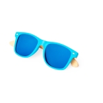 Lunettes de soleil colorées à branches en bambou et protection UV400  troisième vue