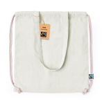 Sac ficelle et à dos 2-en-1 en coton Fairtrade 140g/m² couleur naturel première vue