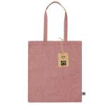 Sac à anses longues en coton Fairtrade et recyclé GRS 120g/m² couleur rouge première vue