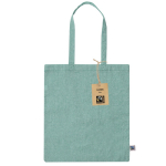 Sac à anses longues en coton Fairtrade et recyclé GRS 120g/m² couleur vert première vue