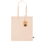 Sac à anses longues en coton Fairtrade et recyclé GRS 120g/m² couleur naturel première vue