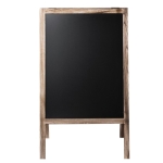 Tableau noir à chevalet avec bord en bois double face et pliable couleur bois première vue