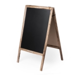 Tableau noir à chevalet avec bord en bois double face et pliable couleur bois deuxième vue