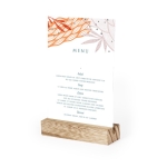 Base support en bois avec fente pour documents couleur bois deuxième vue