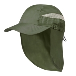 Casquette bicolore en microfibre à élastique et couvre-nuque couleur vert première vue