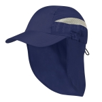 Casquette bicolore en microfibre à élastique et couvre-nuque couleur bleu marine première vue