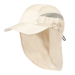 Casquette bicolore en microfibre à élastique et couvre-nuque couleur naturel première vue