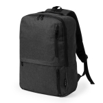 Sac à dos en RPET pour ordinateur portable 15” avec 3 poches frontales couleur noir première vue