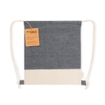 Sac à dos ficelle en coton recyclé bicolore 120g/m² couleur noir première vue