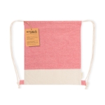 Sac à dos ficelle en coton recyclé bicolore 120g/m² couleur rouge première vue