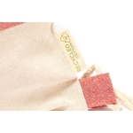 Sac à dos ficelle en coton recyclé bicolore 120g/m²  troisième vue