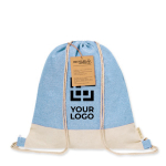 Sac à dos ficelle en coton recyclé bicolore 120g/m² vue principale