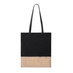 Sac en 100% coton coloré avec base en jute 120g/m² couleur noir première vue