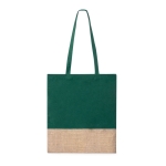 Sac en 100% coton coloré avec base en jute 120g/m² couleur vert première vue