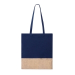 Sac en 100% coton coloré avec base en jute 120g/m² couleur bleu marine première vue