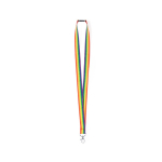 Lanyard personnalisé en polyester multicolore avec mousqueton en métal couleur multicolore première vue