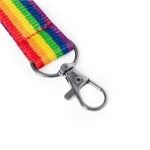 Lanyard personnalisé en polyester multicolore avec mousqueton en métal deuxième vue