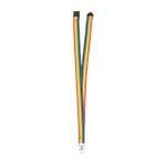 Lanyard personnalisé en polyester multicolore avec mousqueton en métal  troisième vue