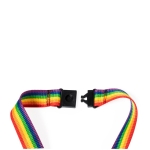 Lanyard personnalisé en polyester multicolore avec mousqueton en métal quatrième vue