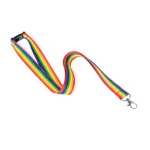 Lanyard personnalisé en polyester multicolore avec mousqueton en métal cinquième vue