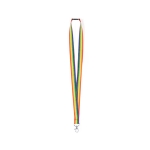 Lanyard personnalisé en polyester multicolore avec mousqueton en métal première vue