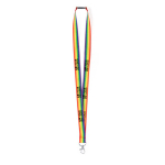 Lanyard personnalisé en polyester multicolore avec mousqueton en métal vue principale